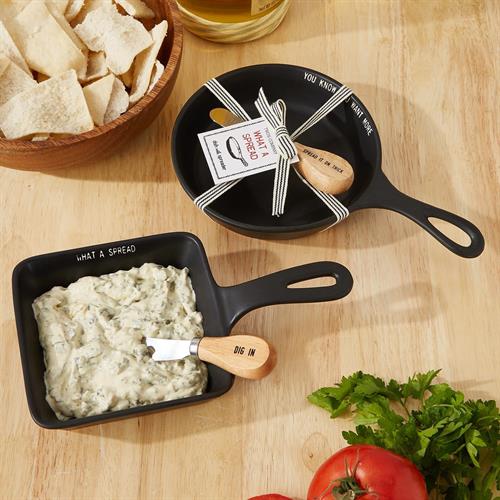 Two's Company Skillet Dip Bowl with Spreader