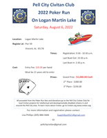 Pell City Civitan Club 2022 Poker Run on Logan Martin Lake