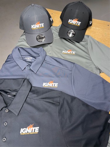 Hats and Tees for Ignite fireplace company 