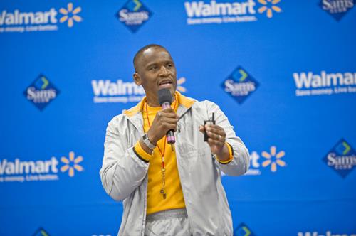 Speaking to 8000 Walmart Executives on Core Values