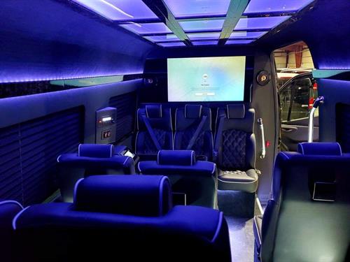 14 Passenger Executive Sprinter with flat screen TV and WiFi