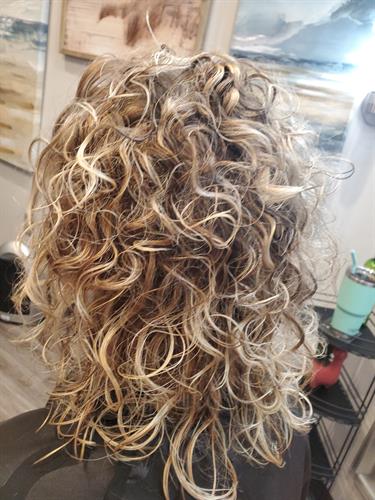 Baylage, Gloss, Hair Cut on natural curly hair