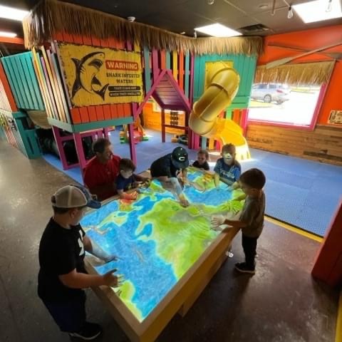 Our cool animated sand box in the Fun Zone! You have to see it to believe it! It is interactive!