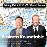 Business Roundtable with MP Ryan Williams and MPP Tyler Allsopp