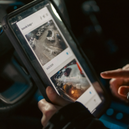 In car monitoring of your security cameras.