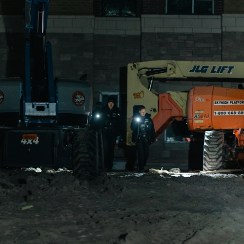 Mobile security patrol on construction sites.