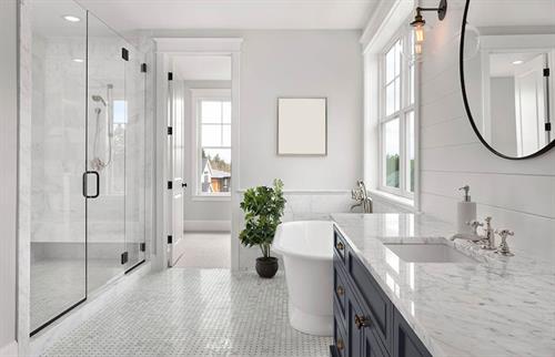 Vanity | Tiles | pvc wall panels | Shower Base | Shower Glass 