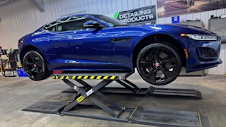 Jaguar F-Type P450 3 Stage Paint Correction, 6 year warranty ceramic coating, glass all glass ceramic coated, Rims off service for wheel and caliper ceramic coating
