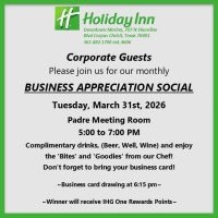 Holiday Inn Business Appreciation Social in the Padre Room