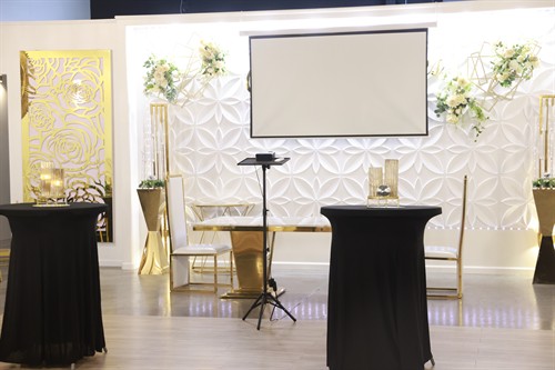 The Venue provides professional A/V equipment and a 150-guest space for your next workshop or meeting.