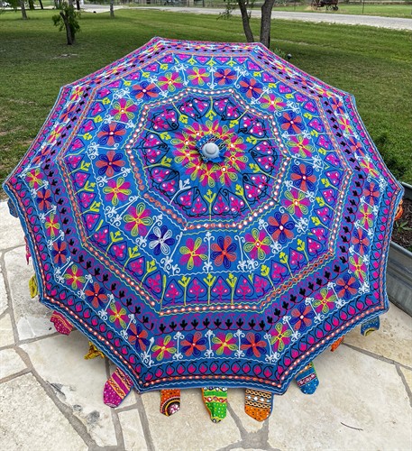 Embroidered Cotton Patio Umbrellas