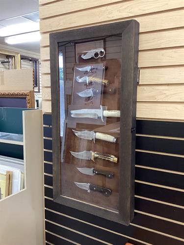 This knife shadowbox got a refresh from a job we did 15+ years ago!