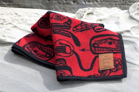 Haida design blanket made in Canada