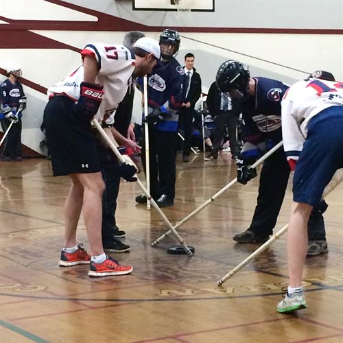 Floor hockey athletes take on the Cowichan Capitals