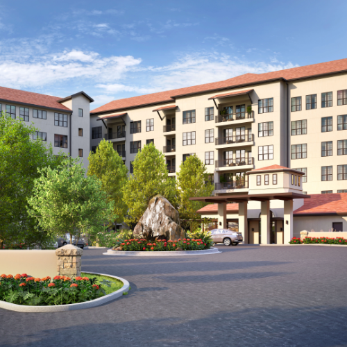 Bella Vida’s elegant entrance is designed to create a warm and welcoming first impression that reflects the beauty and sophistication of the community.