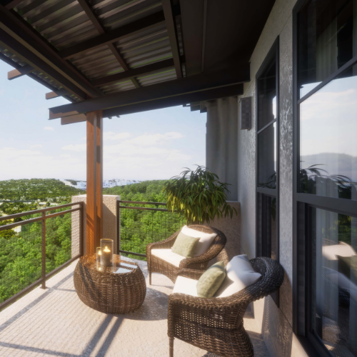 Private balconies are designed to offer a peaceful place to relax, take in the beauty of the Texas Hill Country, and enjoy the fresh air from the comfort of home.