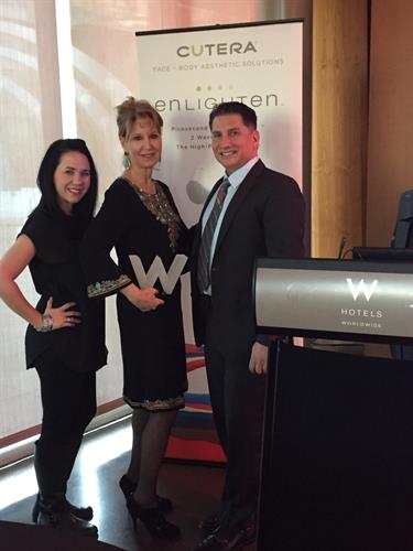 Dr. McRae and Office Manager Jamie Macdonald at the W Hotel in Scottsdale AZ for a Cutera Seminar