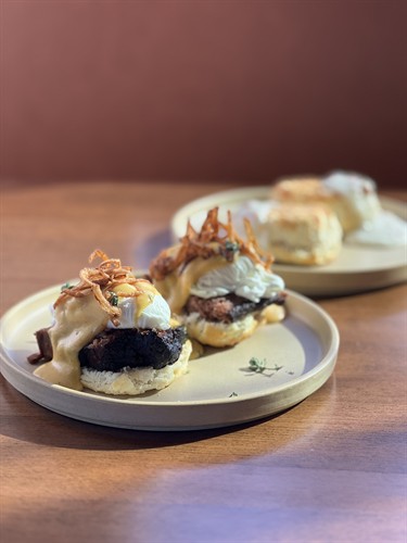 Brunch Menu Item - Smoked Brisket Eggs Benedict