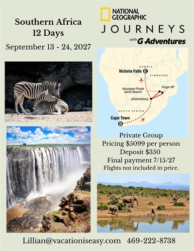 National Geographic Journeys Southern Afriva Sept 2027