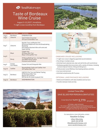 AMA Taste Of Bordeaux Celebration Of Wine Aug 2027