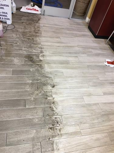 This store tile looks brand new after we cleaned it.
