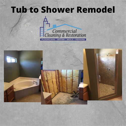 A tub to shower remodel job we completed