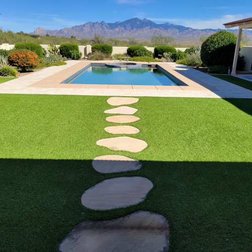 Keep It Up Artificial Turf Care - Yard With Pool After Service