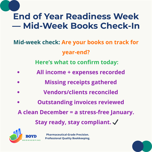 Keep December clean ? Start January strong. Let your books be ready before the clock hits 2026.