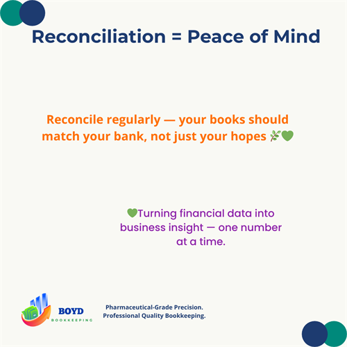 ?? Reconcile regularly, Marana — accuracy keeps local businesses strong ?? #BoydBookkeeping