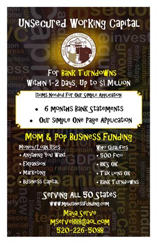 Bank Turn Downs Funding