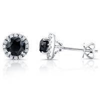 14k Black and White Diamond Earrings