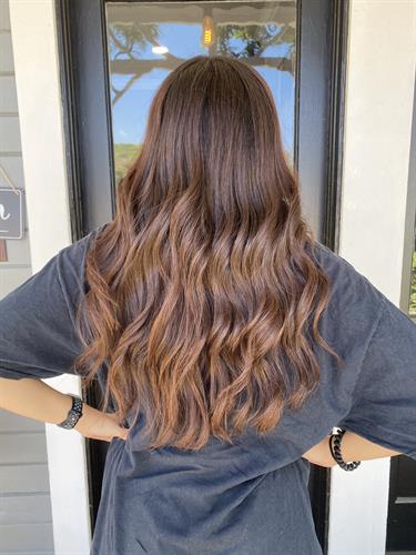  Lightened up this brunette and painted some lights to achieve a sun kiss look. 
