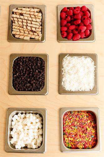 Yummy toppings for the ice cream treats