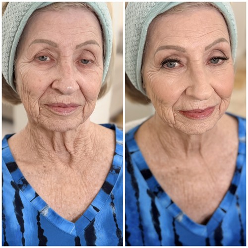 Before and After Makeup attending a wedding 