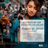 July 1, 2022, the Responsible Beverage Service Training Act will go into effect. 