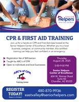 Senior Helpers of Gilbert & Chandler is Hosting CPR & First Aid Training