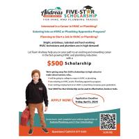 Andreas Plumbing to Give Away $2,500.00 in HVAC and Plumbing Scholarships 