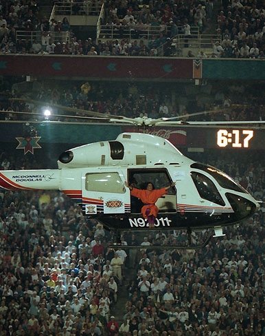 Super Bowl XXX Halftime Show - Diana Ross Helicopter Finale