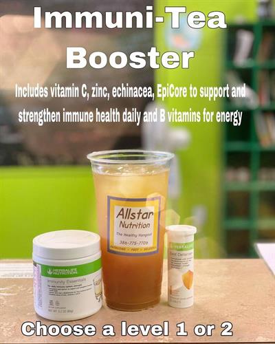 Ask about our Immune Support drinks, with our without extra energy