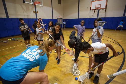 Lacrosse lessons for children at the Boys & Girls Club