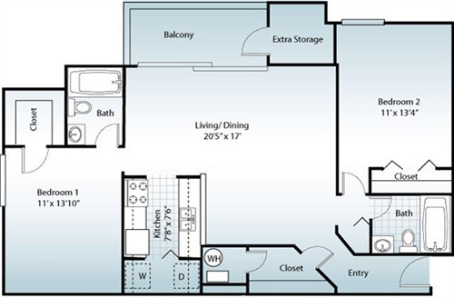 Two Bedroom Floorplan