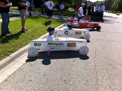 We sponsor the annual Kiwanis Soap Box Derby Race in McHenry