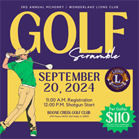 McHENRY GOLF SCRAMBLE HOSTED BY McHENRY / WONDERLAKE  LIONS CLUB