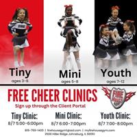 Free Cheerleading Clinic on 8/7!