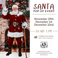 Photos with Santa at K-Adams Foto Studio