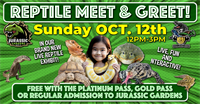 Live Reptile Meet & Greet Sunday, October 12th at Jurassic Gardens!