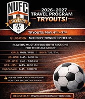 Northern United FC (NUFC) Travel Soccer Registration is open!