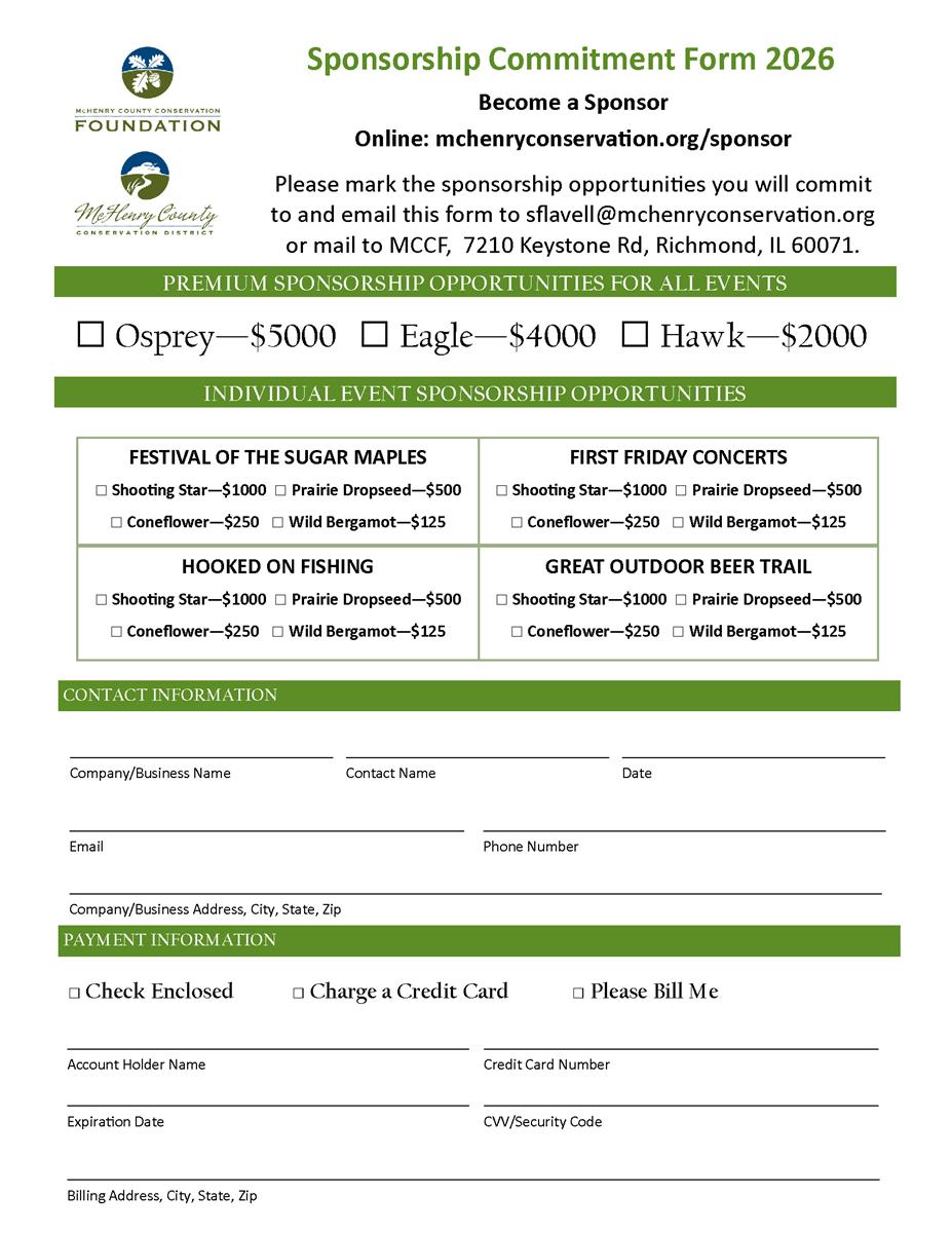 2026 McHenry County Conservation Sponsorships Now Open