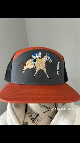 Embroidered Horse Racing Hat 