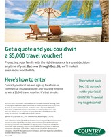 Chance to win a $5,000 travel voucher